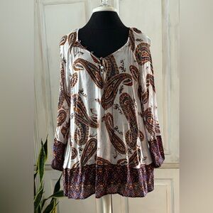 Peasant Blouse Lucky Brand Sz XL